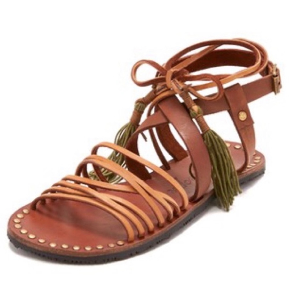 Free People Willow Gladiator Lace-up Sandal in tan